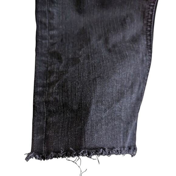 Mother Womens The Pixie Ankle Fray Jeans 30 Not Guilty Black Button Fly Mid Rise - Picture 4 of 7